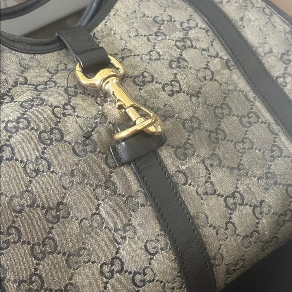 Gucci Jackie Coated Canvas Gold Horsebit - Picture 6 of 12